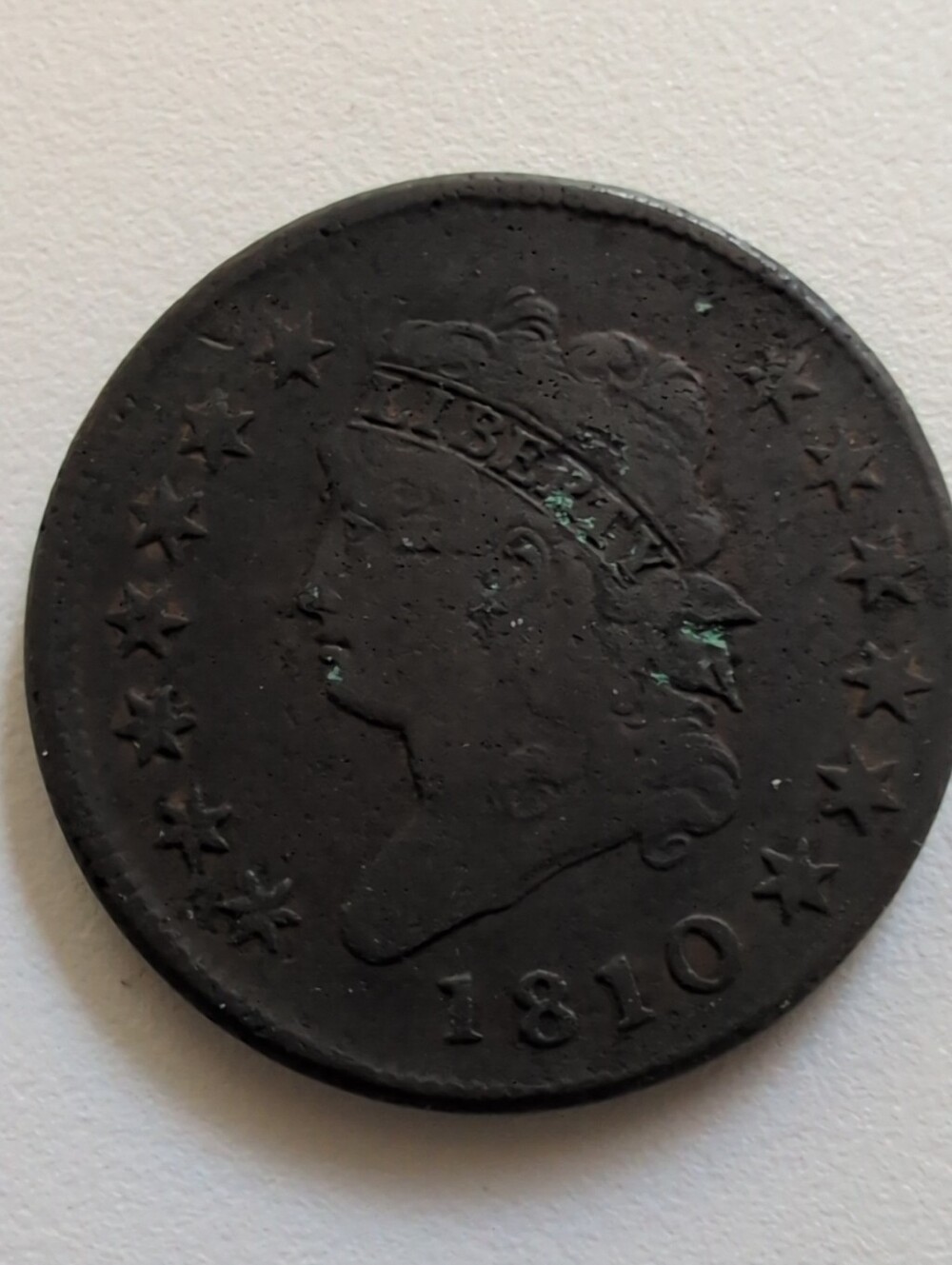 Vintage 1810 Copper Coin Pendant - Black Patina